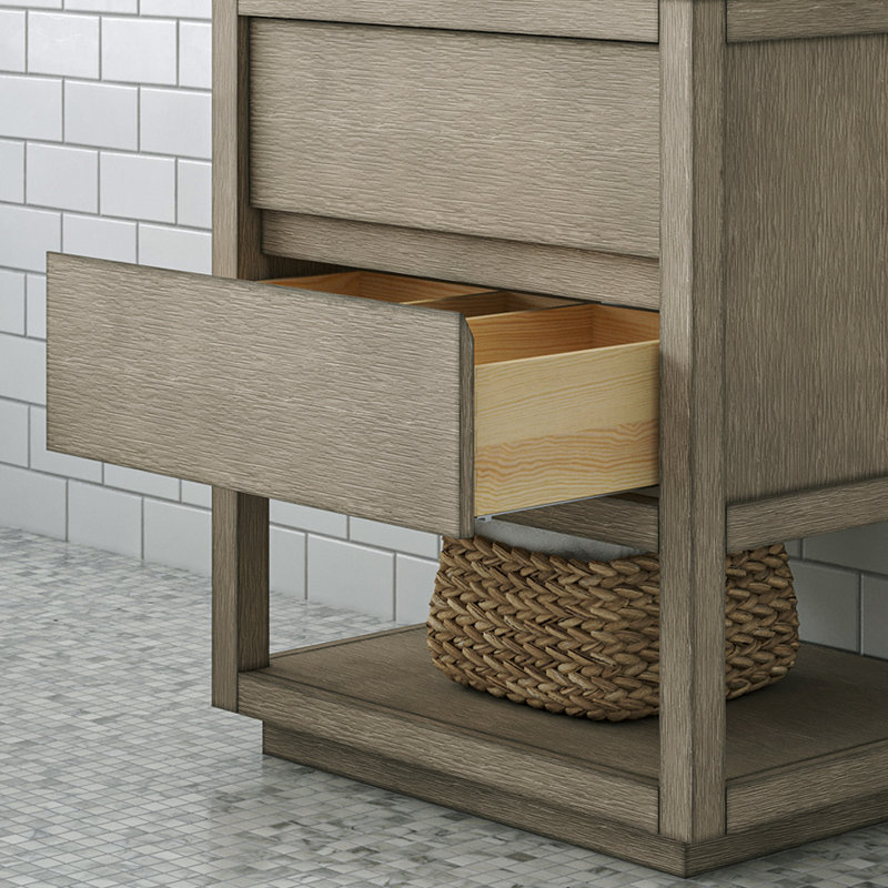Meuble-lavabo de comptoir en marbre blanc Carrara de 30 po Oakman avec miroir Oakman
