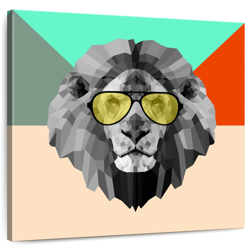 Brampt Party Lion In Glasses, 10" H x 10" W