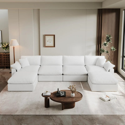 Cloud Modular Couch 6 Pieces U shape 4 seater with Ottomans