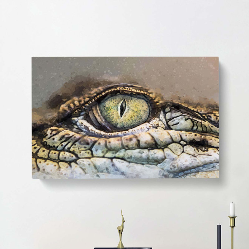 Crocodile Eye - Wrapped Canvas Print, 60cm H x 91cm W x 3cm D
