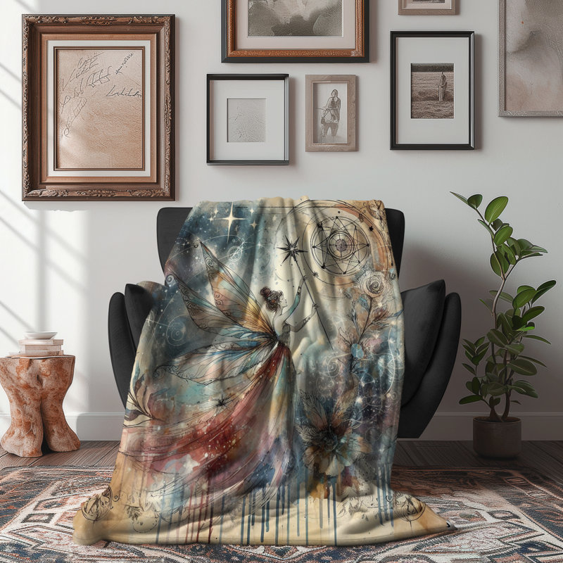 Enchanted Enclave Experiences - 1 Pièce Sherpa Premium - Reproduction d'art luxueuse, Grand lit
