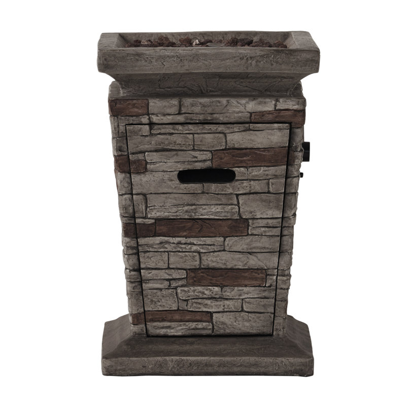 Eddie Tapered Stone Propane Fire Column