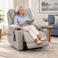 Fauteuil inclinable électrique rembourré de 84,3 cm (33,2 po) de largeur avec poches latérales de massage et de chauffage - Gris pâle-1425631702