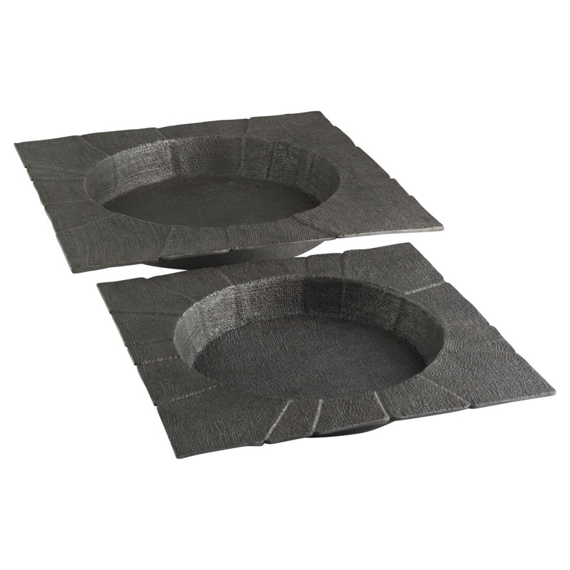 Baxter Metal Decorative Tray, 2.5" H x 20" W x 20" D, Antique Pewter