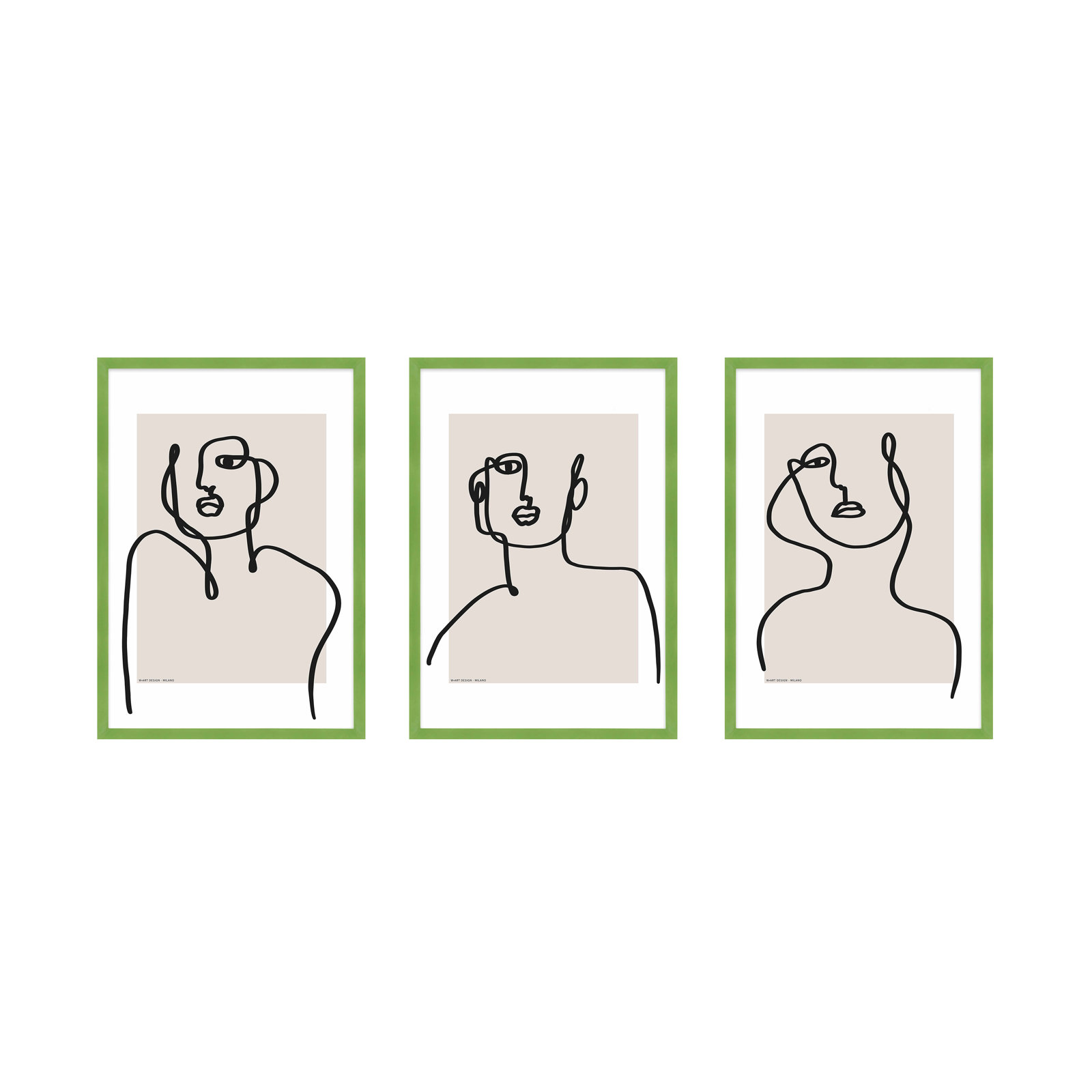 Figure And Form by Romina Gadler, 20" H x 14" W x 1.25" D, Lime Green Framed Paper