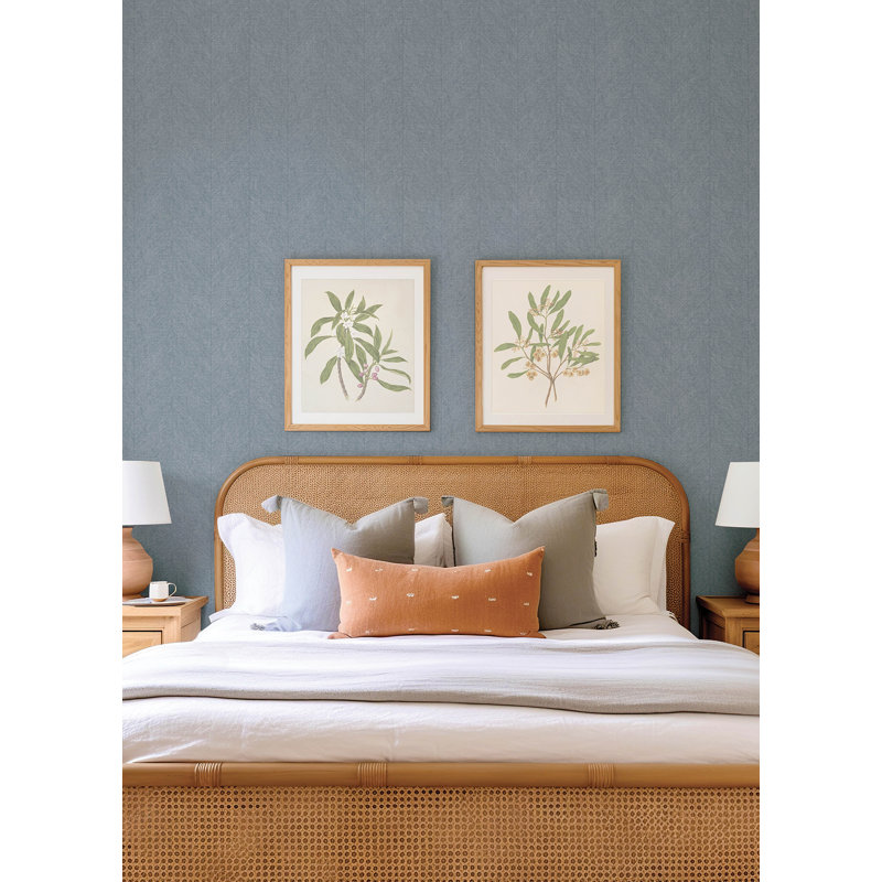 Kallam Indigo Chevron Wallpaper, Blue