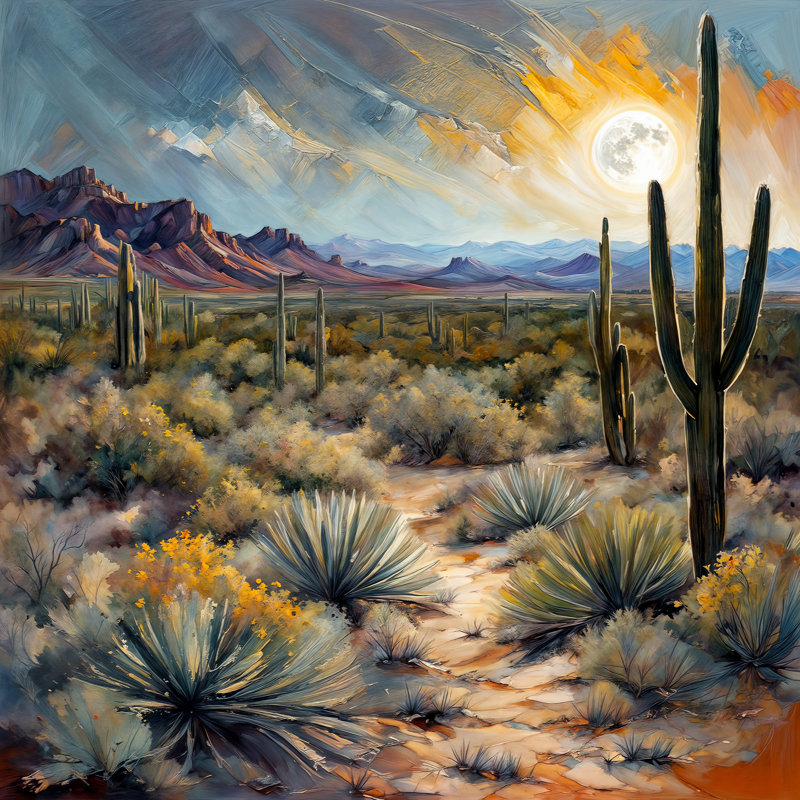 Desert Moonlight, 24" H x 24" W