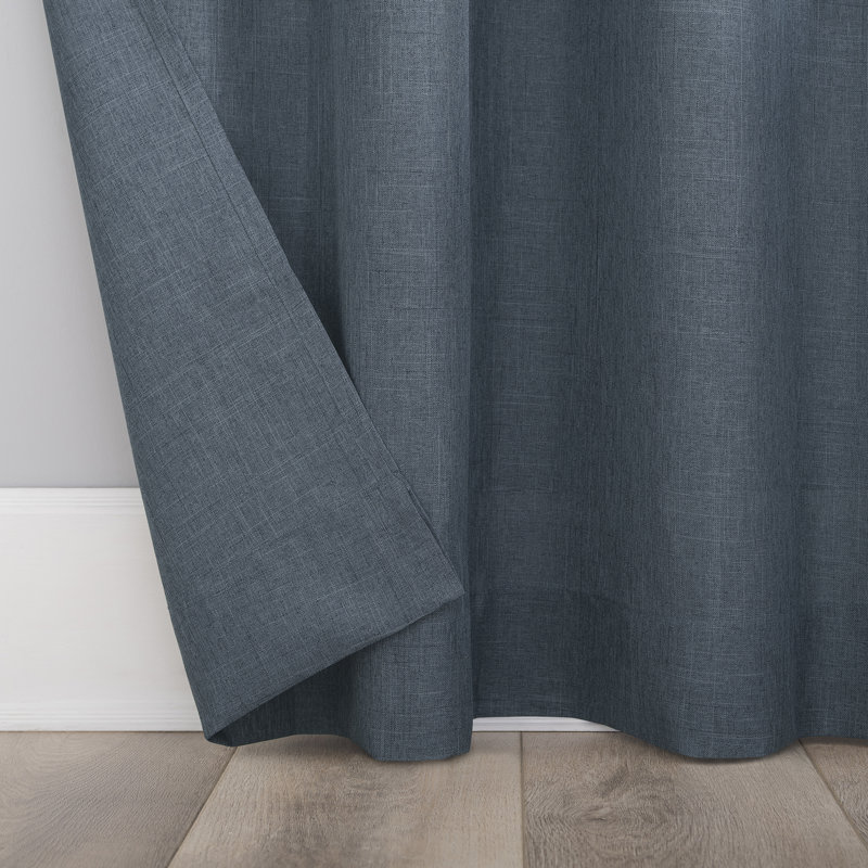 Panneau de rideau simple semi-transparent en polyester - Basics by Wayfair ™, Bleu vintage, L 40 po x L 84 po