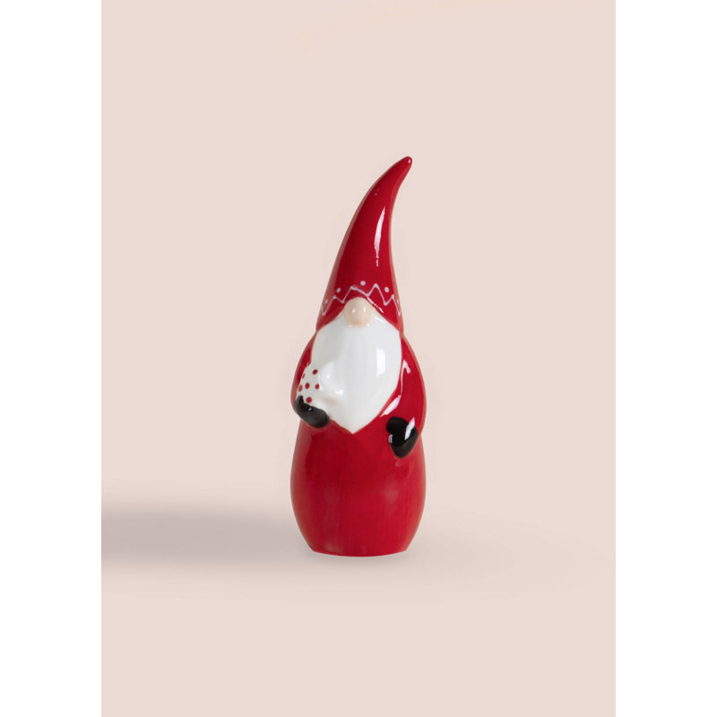 Élégant objet décoratif en céramique, rouge et blanc, 2,0 x 2,0 x 5,9 pouces | 100% matériau céramique pour une touche d'élégance | Parfait pour la décoration intérieure, le salon ou le bureau - design unique et accrocheur