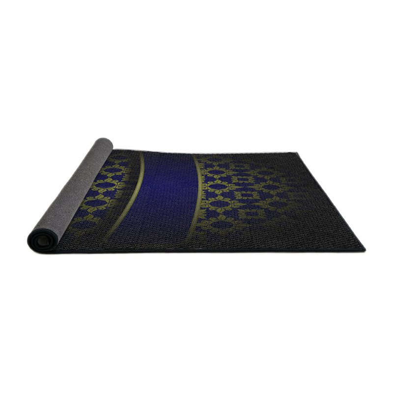 Tapis décoratif bleu Damas elle-mai, Rond 4 pi