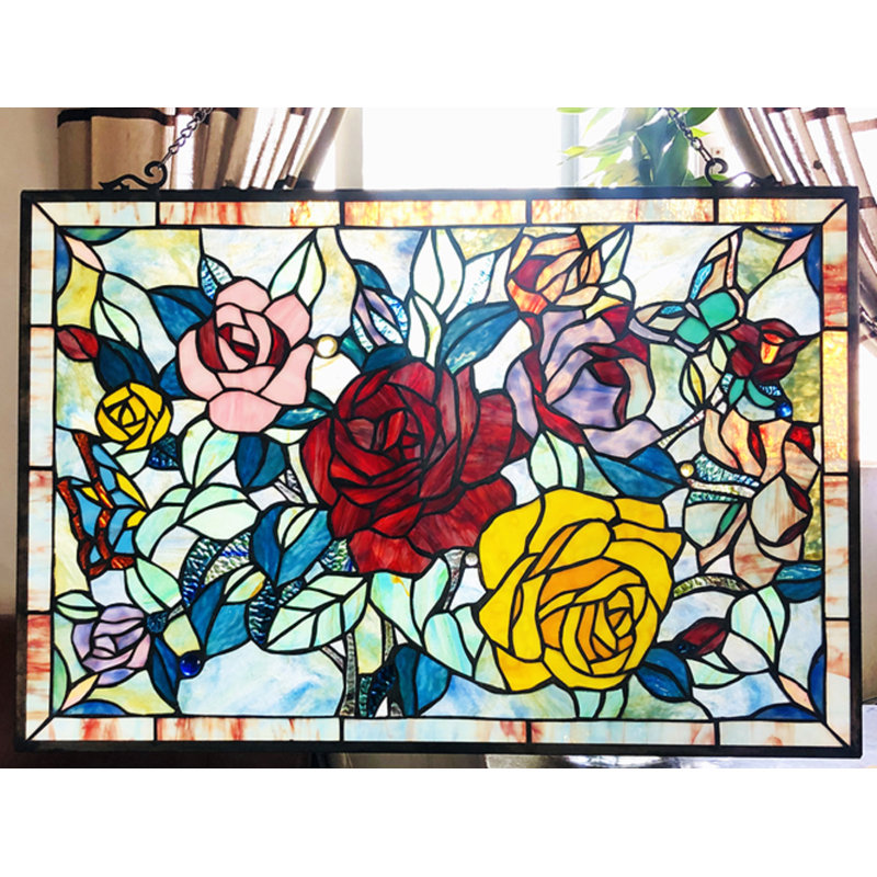 Panneau de vitrail en verre coloré sunsprite Erin