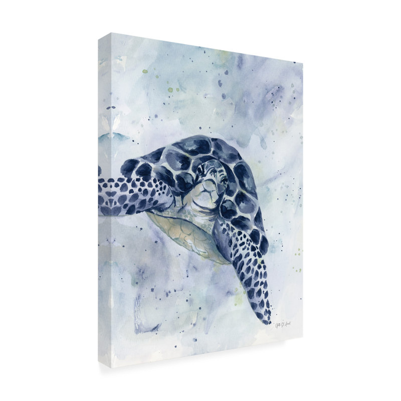 Art mural sur toile «Tortue de mer» de la bologette bolivienne, H 19 po x l 14 po