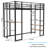 Black Iron Bed With Stairs On Both Sides For Twin Bedroom, Featuring Space - Saving And Reliable Design Railing L Shaped Desk Youth's Robust, Quick To Up-1554263612