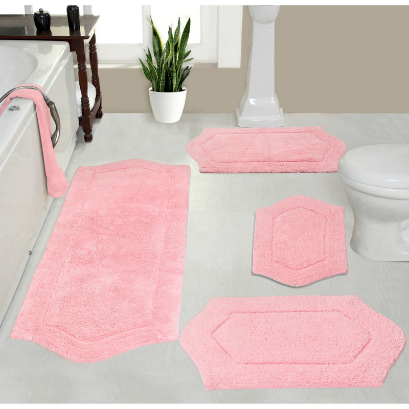 Tapis pour salle de bain Morissette, Rose