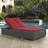 Modway Sojourn Wicker Rattan Outdoor Patio Double Chaise in Chocolate Navy-1243476363