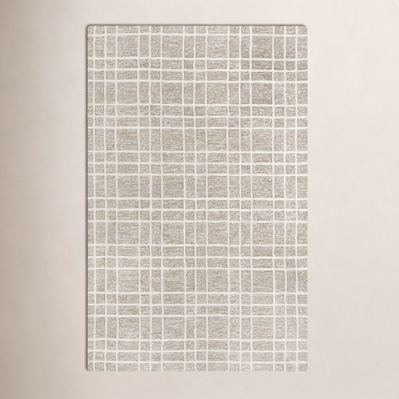 Tapis brun en laine touffeté à la main Alec, Rectangle 8 pi 9 po x 11 pi 9 po