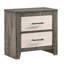 Ensemble de chambre pour grand lit, gris, blanc, bois de frêne clair, bois noir, ensemble de 3 pièces avec 2 tables de chevet-130622934