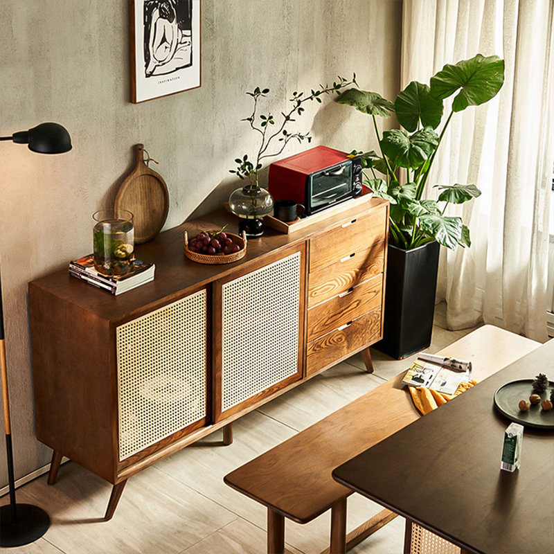 Modern Brown Solid Wood Sideboard