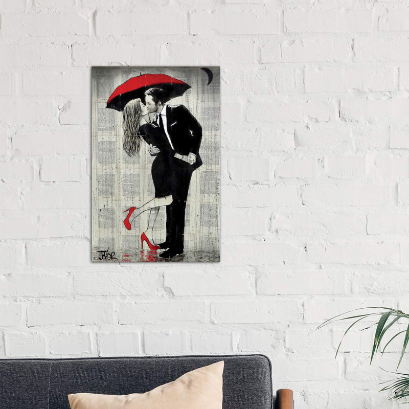 The Kissing Rain by Loui Jover - Wrapped Canvas Print, 66.04 cm H x 45.72 cm W x 1.91 cm D
