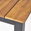 Table d'extérieur avec surface en bois et base en fer, l 72,57 po de largeur x 30 po de hauteur, pieds de patio modernes, P 34 po