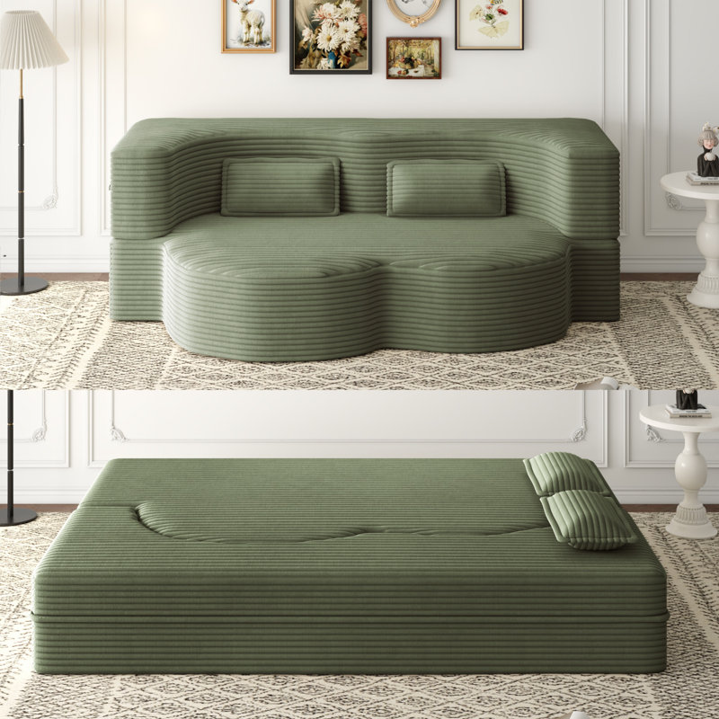 Canapé moderne avec 2 coussins, Vert