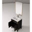 Meuble-lavabo en chêne noir 61 x 46 cm, comptoir en acrylique, robinetterie et miroir de 46 cm inclus. Meuble de salle de bain 61 x 61 cm, comptoir poli à la main.