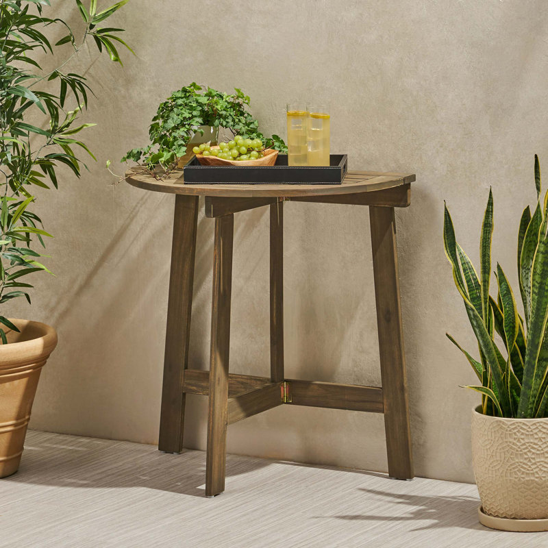 Table bistro pliante d'extérieur en bois d'acacia