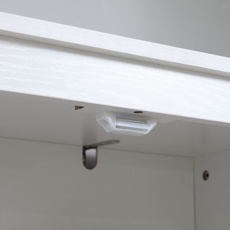 Garde-manger autoportant de 72 po à 4 portes, organisateur d'armoire de rangement à 4 niveaux et tablettes réglables, Blanc