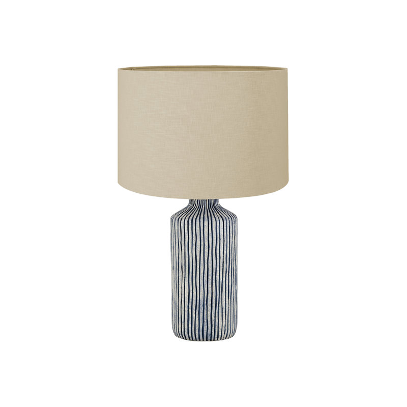 Ceramic Table Lamp, 25.98" H x 15.75" W x 15.75" D, Cream, Linen