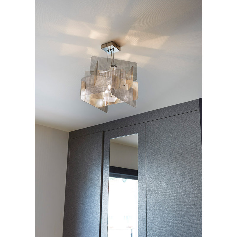 1 - Light Pendant, 10" H x 14" W x 14" D