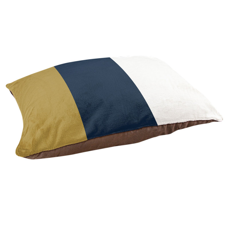 Coussin Golden State, Grand (l 40 po x P 30 po x H 6,5 po), Doré / milieu bleu