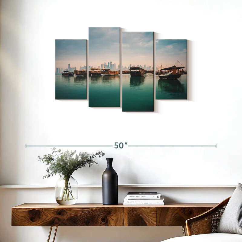 Mehar Doha Corniche Dhow Boats, 22"H x 36"W
