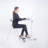 Contemporary Standing Compact Desk - White, 28.73" 43.30" Height, Filled White Tech With Adjustable Height To 43.30", Suitable For Office, Square Shape, Metal & Wood Materials