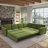 L-Shaped Sectional Sofa with Pull-Out Bed