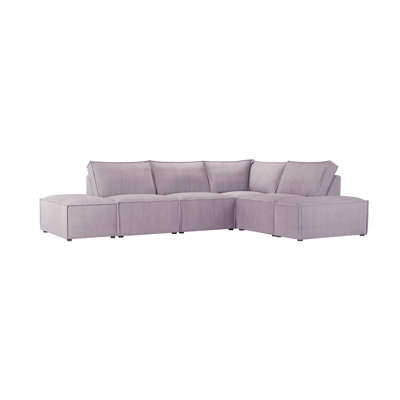 Beadie 5-Piece Corduroy Cord Corner Sofa 