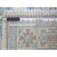 Tapis oriental blanc perle 3 pi 3 po x 4 pi 7 po au look rétro avec motif médaillon étoile, 100% laine noué à la main, teintures naturelles, tapis oriental