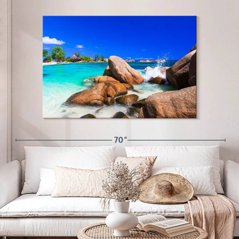 Gillard Seychelles, île tropicale, H 34 po x l 51 po