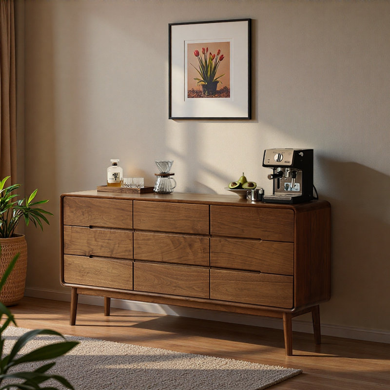 Commode d'appoint en noyer noir Living Room, H 33,46 po x l 62,99 po x P 15,75 po