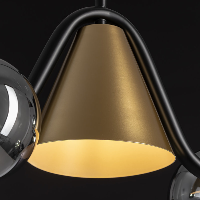 9-Light Spherical Chandelier with Dimmable Kitchen Island