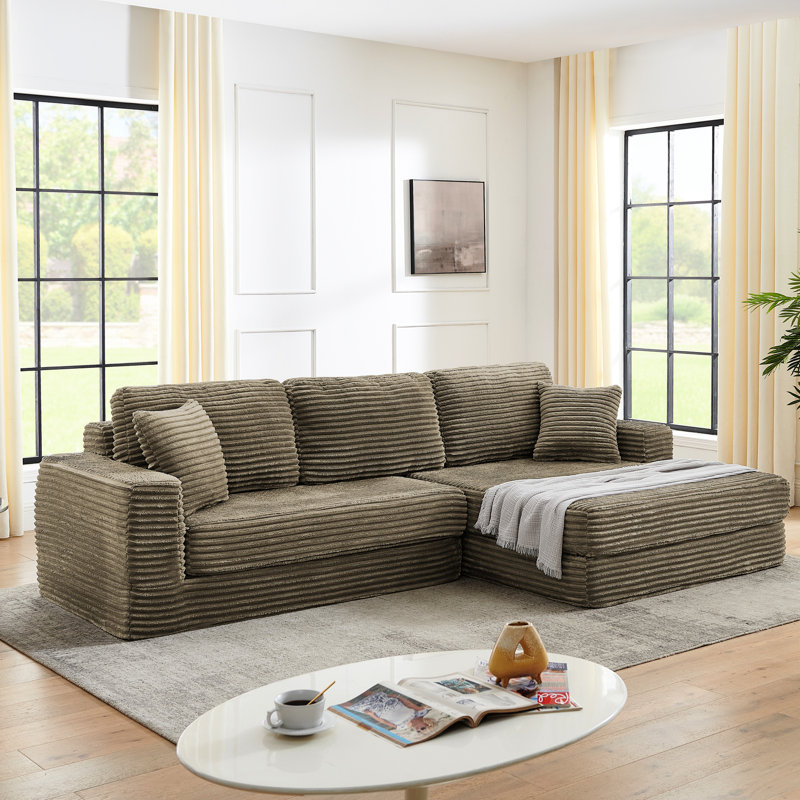 Siège de droite brun avec tissu éponge doux pour un canapé modulaire relaxant et confortable
