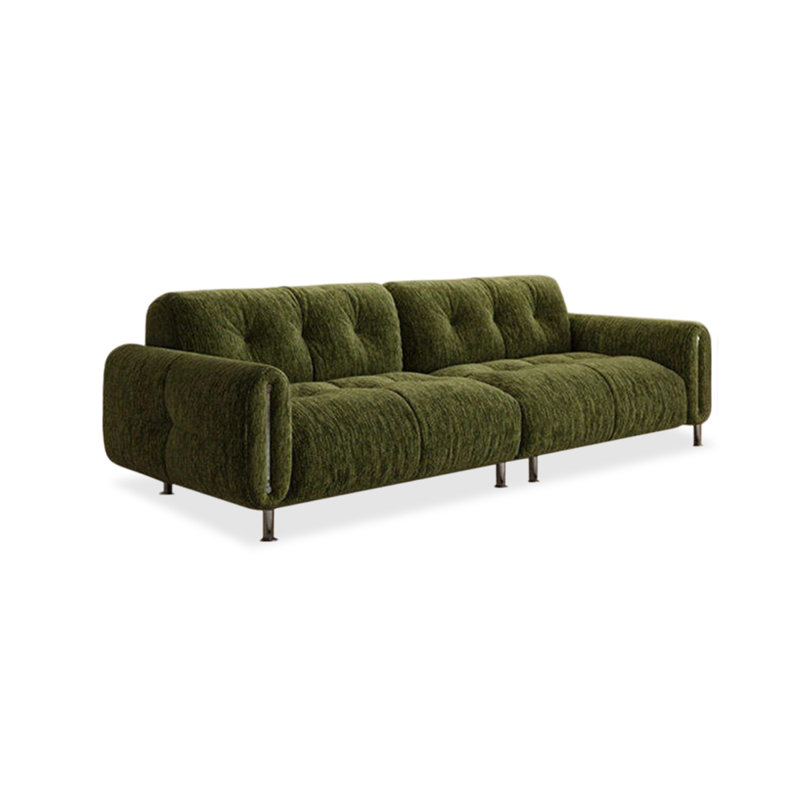 Coussin en chenille vert, H 37,4 po x l 102,36 po x P 39,37 po