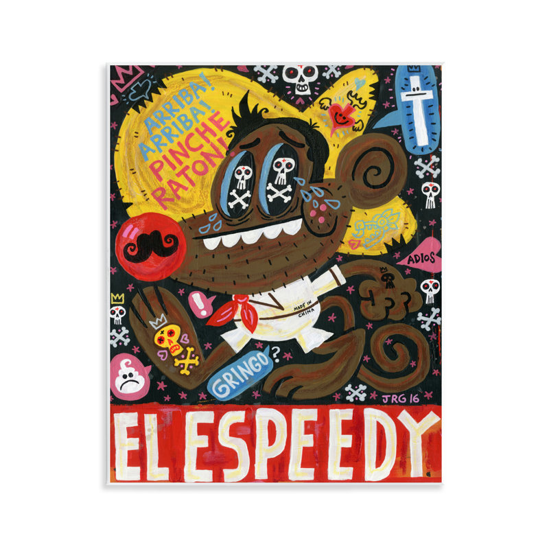 Plaque décorative El Speedy, collage par Jorge R. Gutierrez