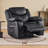 Crovetti 37" Wide Modern Breathable PU Leather Manual Recliner Rocking and Swivel Living Room Chair-99174427