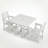 HDPE 3-Piece Outdoor Patio Dining Set With Square Table And 2 Armchairs-755181716