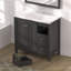 Meuble-lavabo moderne avec lavabo 35,5 po, armoire de rangement pour salle de bain avec portes à fermeture douce et 3 tiroirs, noir Munich