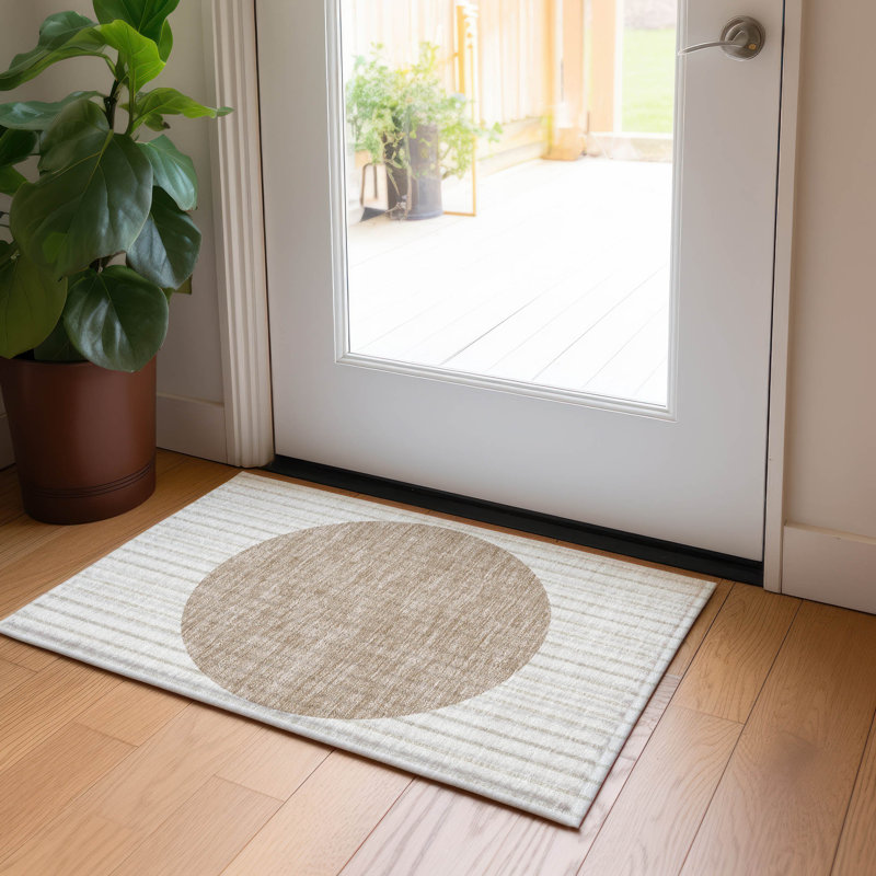 Machine Washable Indoor/Outdoor Chantille ACN994 Ivory Area Rug, Rectangle 1'8" x 2'6"