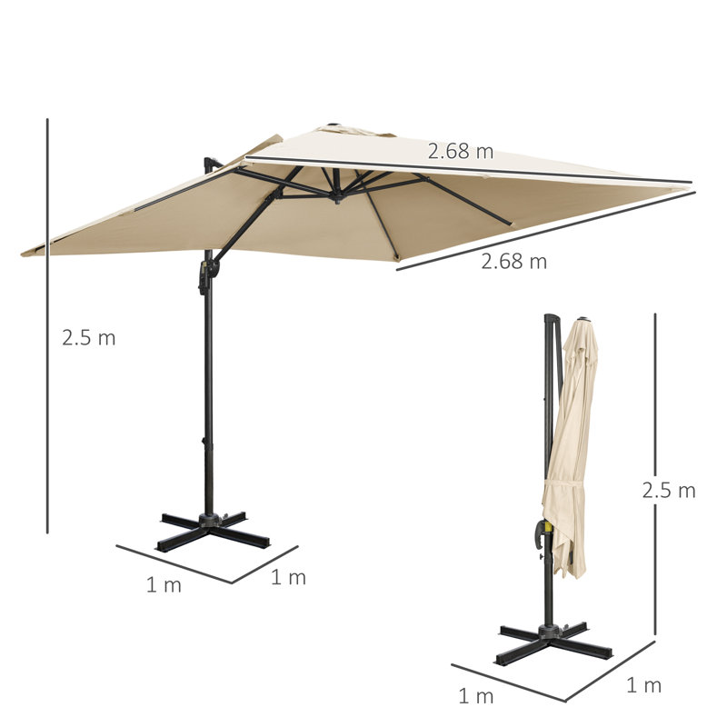 Arens 268cm Cantilever Parasol, Beige