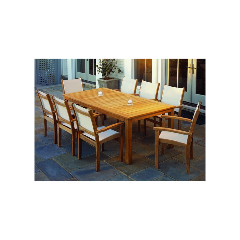 St. Tropez Stacking Teak Patio Dining Chair, Sand