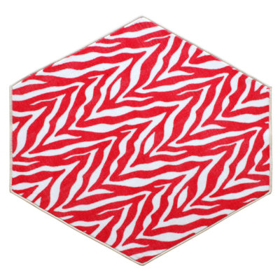 Tapis intérieur / extérieur rouge à imprimé animal