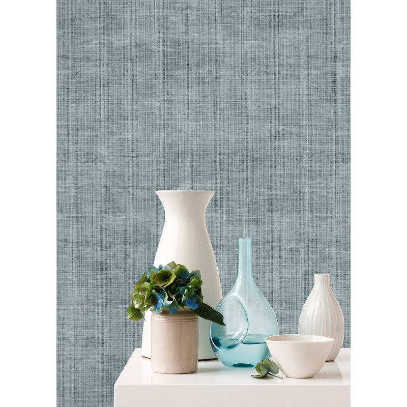 Loom Striped Wallpaper Roll, Blue